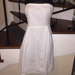 White strapless eyelet sun dress.NWT